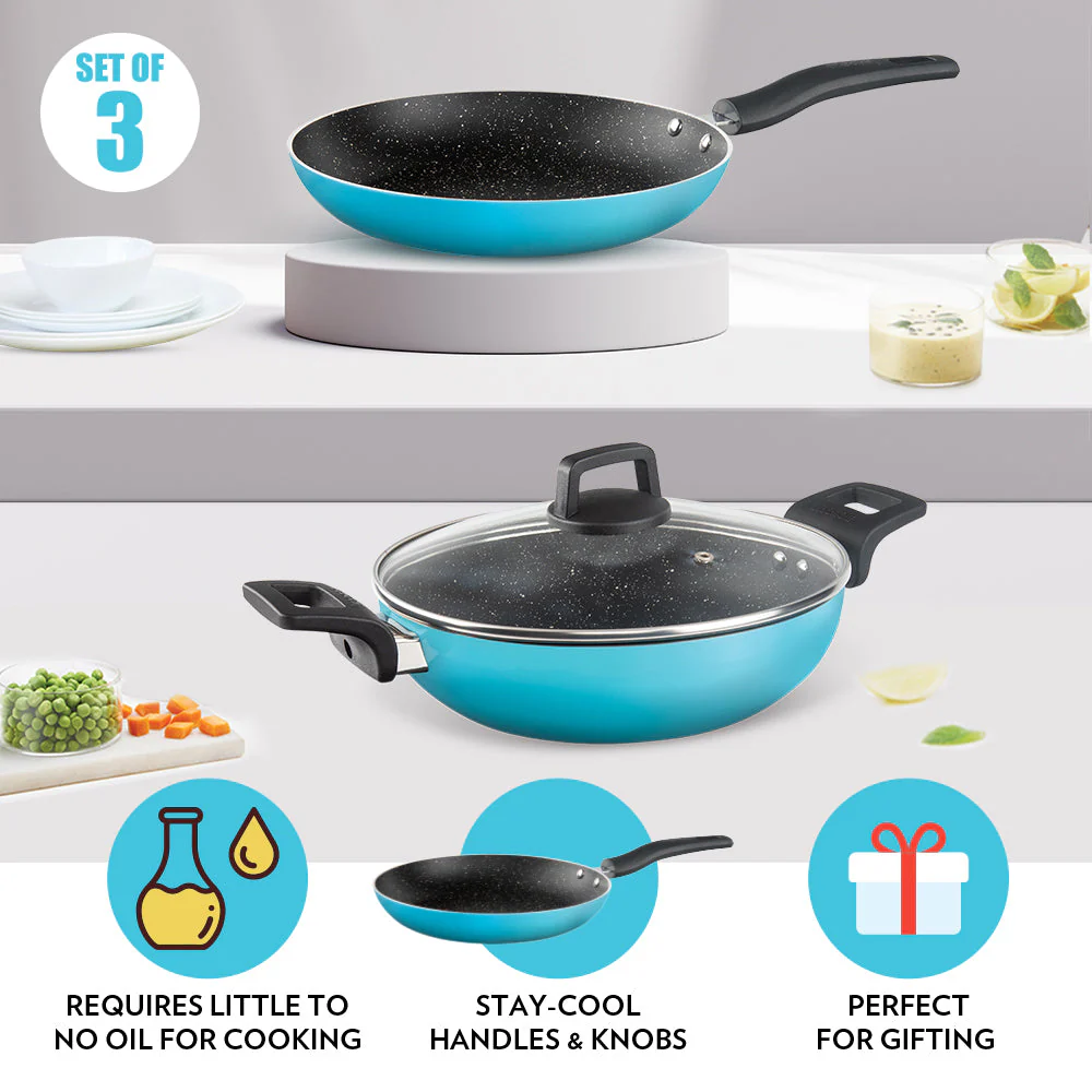 Festive Glory Cookware Set, Blue - Image 6