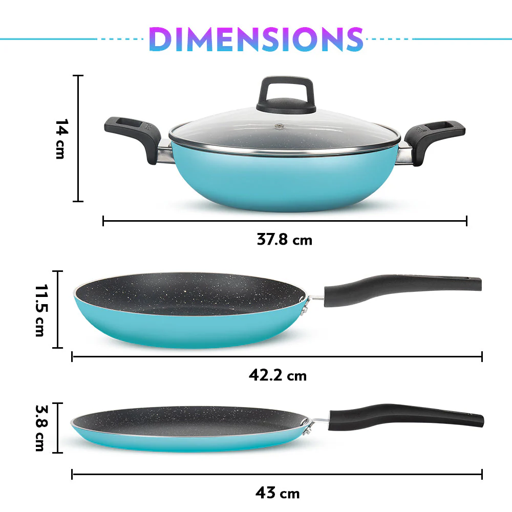 Festive Glory Cookware Set, Blue - Image 3
