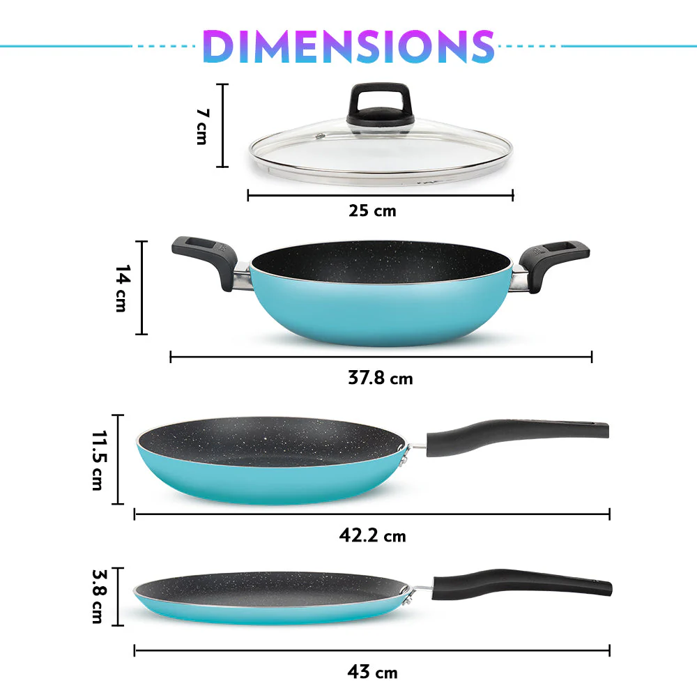 Festive Glory Cookware Set, Blue - Image 9