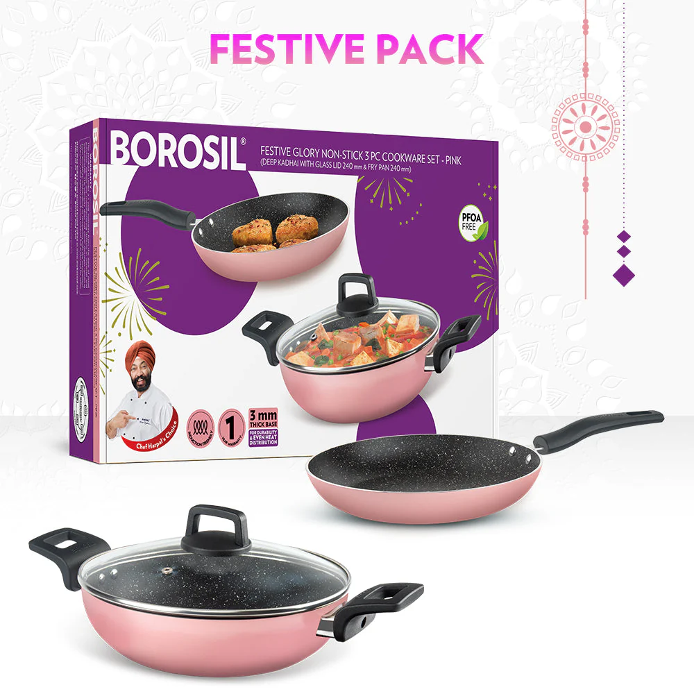 Festive Glory Cookware Set, Pink - Image 8