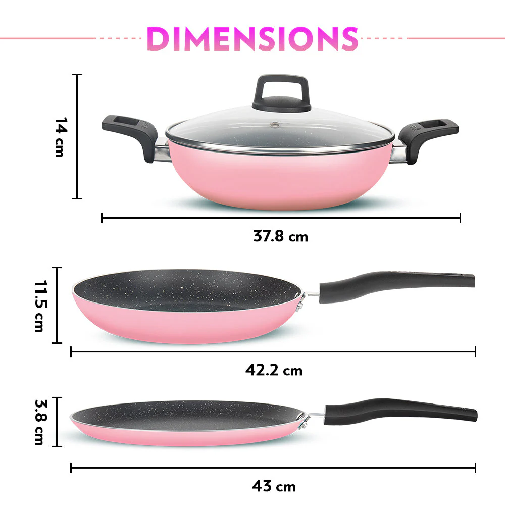 Festive Glory Cookware Set, Pink - Image 3