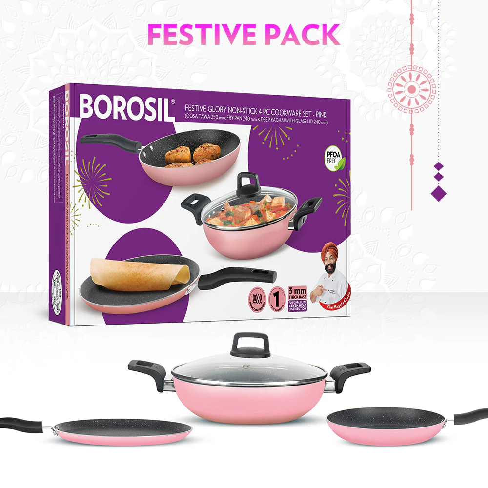 Festive Glory Cookware Set, Pink - Image 8