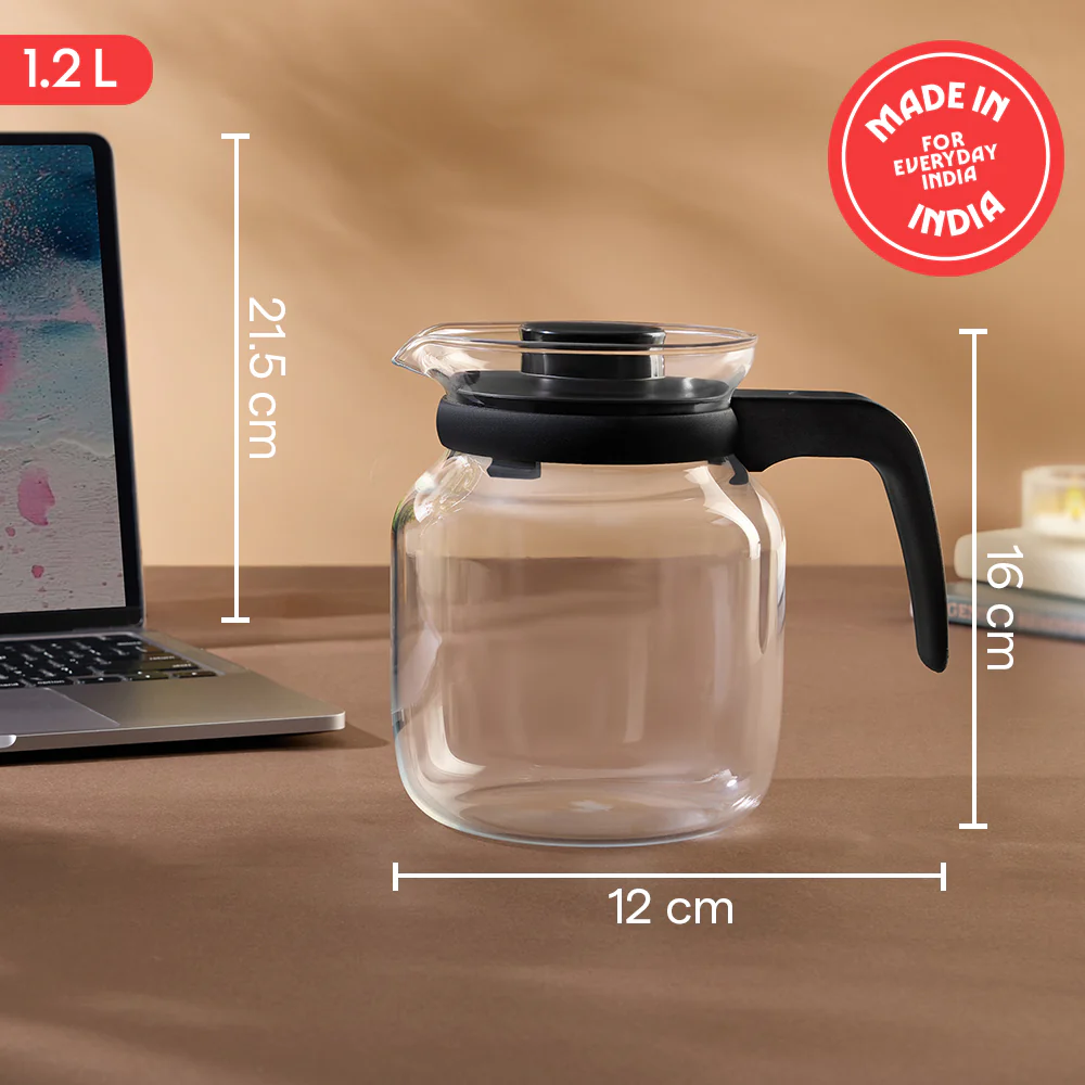 Borosil Carafe w Inbuilt Strainer, 1.2L - Image 3
