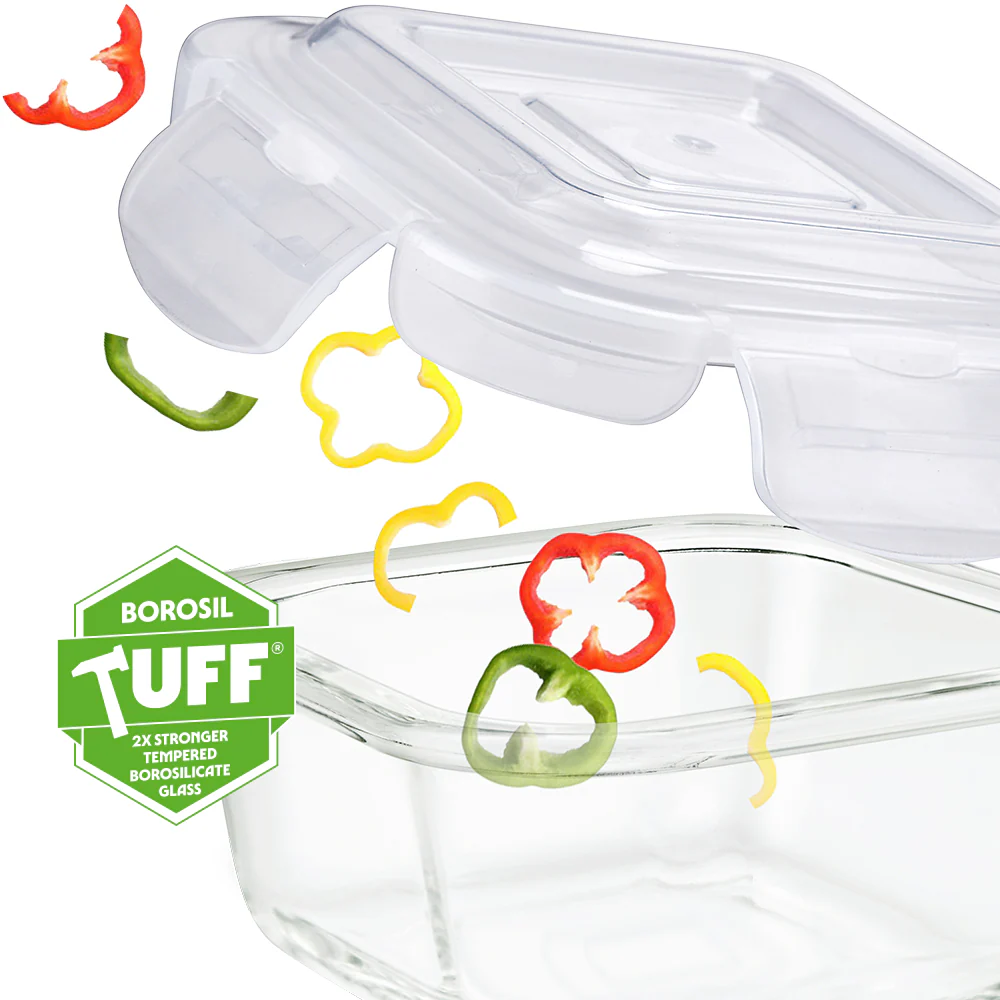 Square Glass Lunchbox, Blue - Image 4