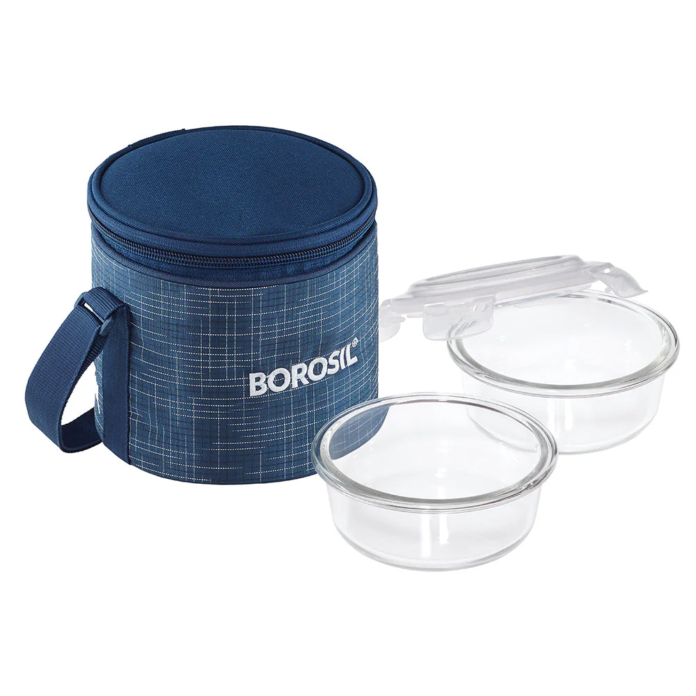 Indigo Round Glass Lunchbox - Image 2