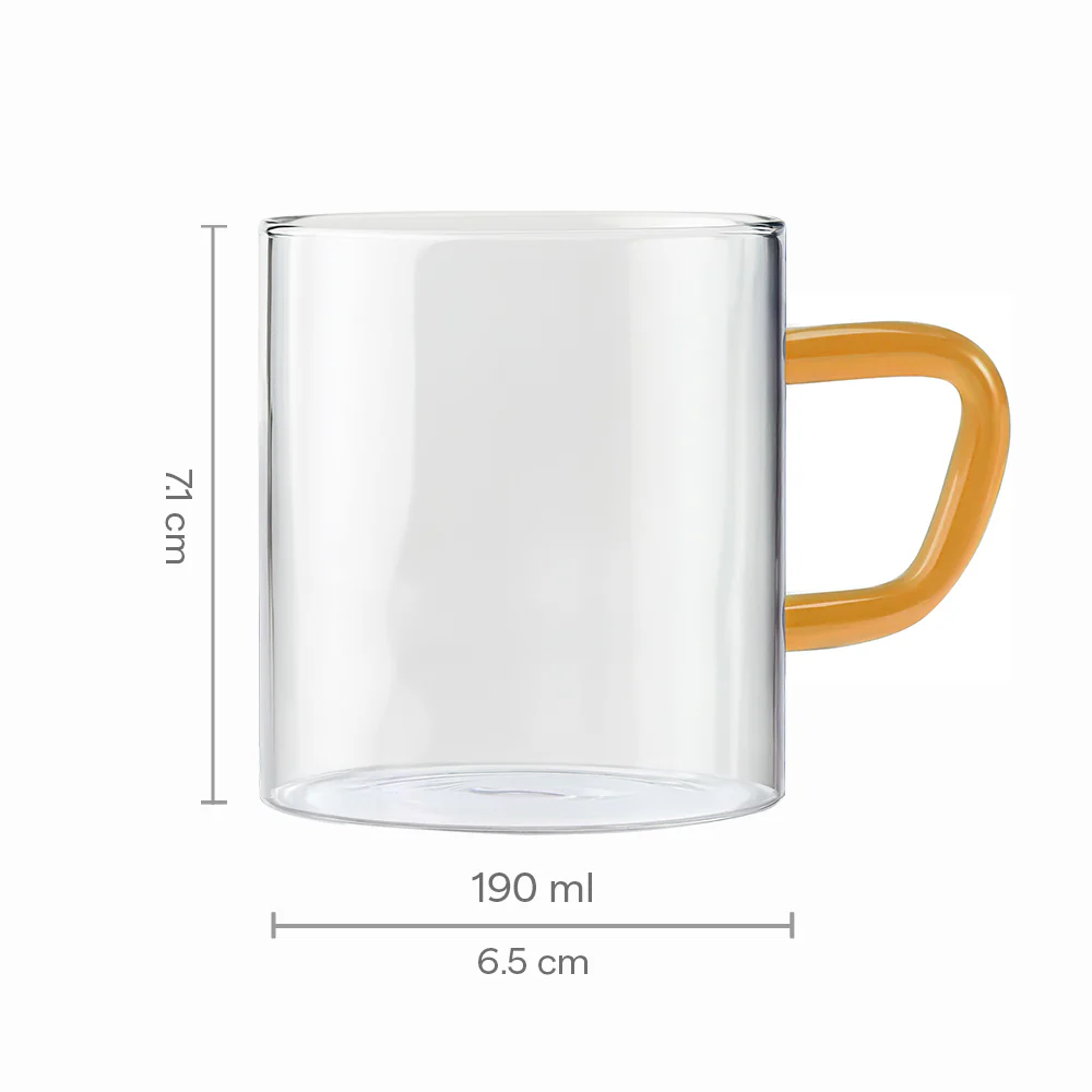 Borosil Yellow Vision Classic Mug Set - Image 2