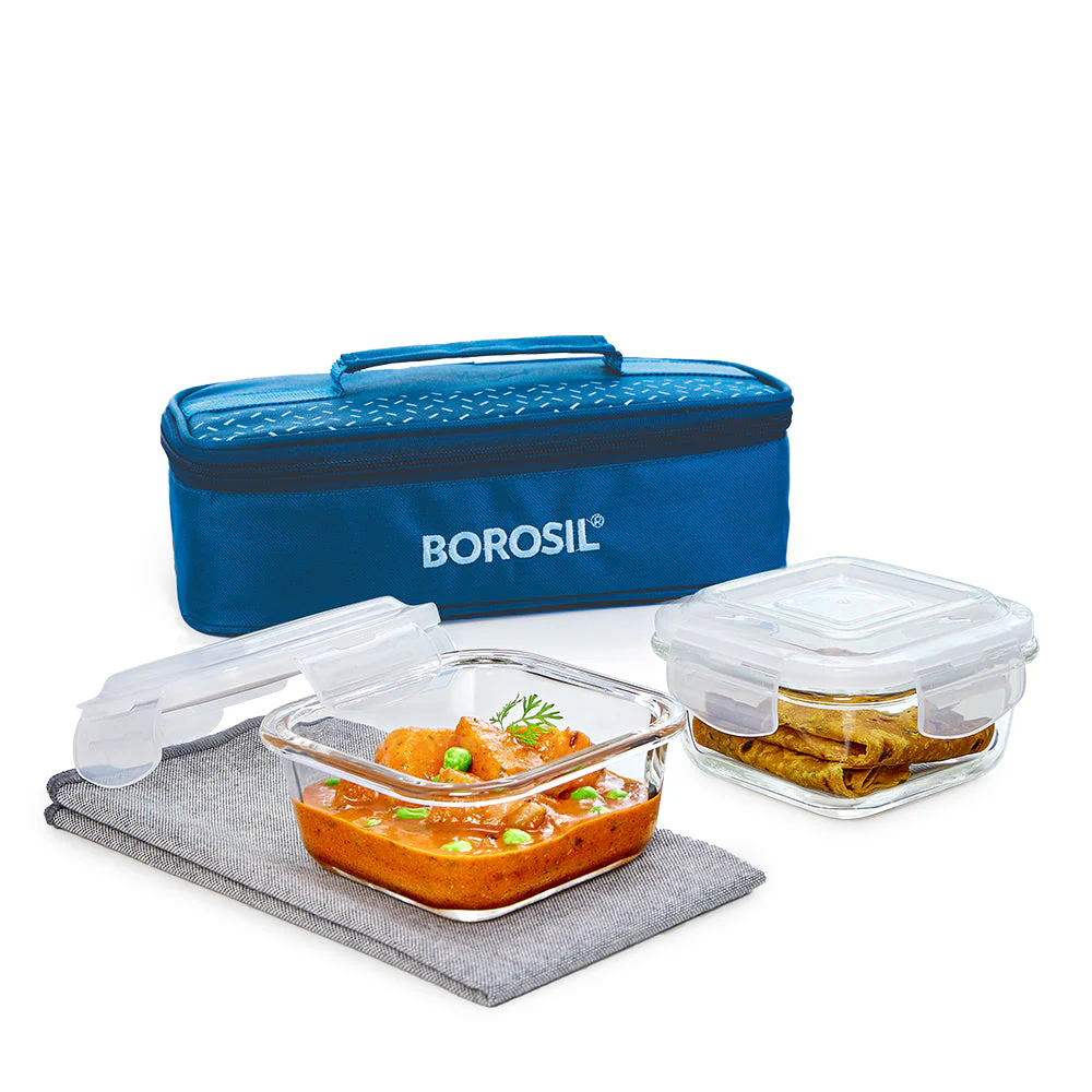 Teal Square Glass Lunch Box - Image 2