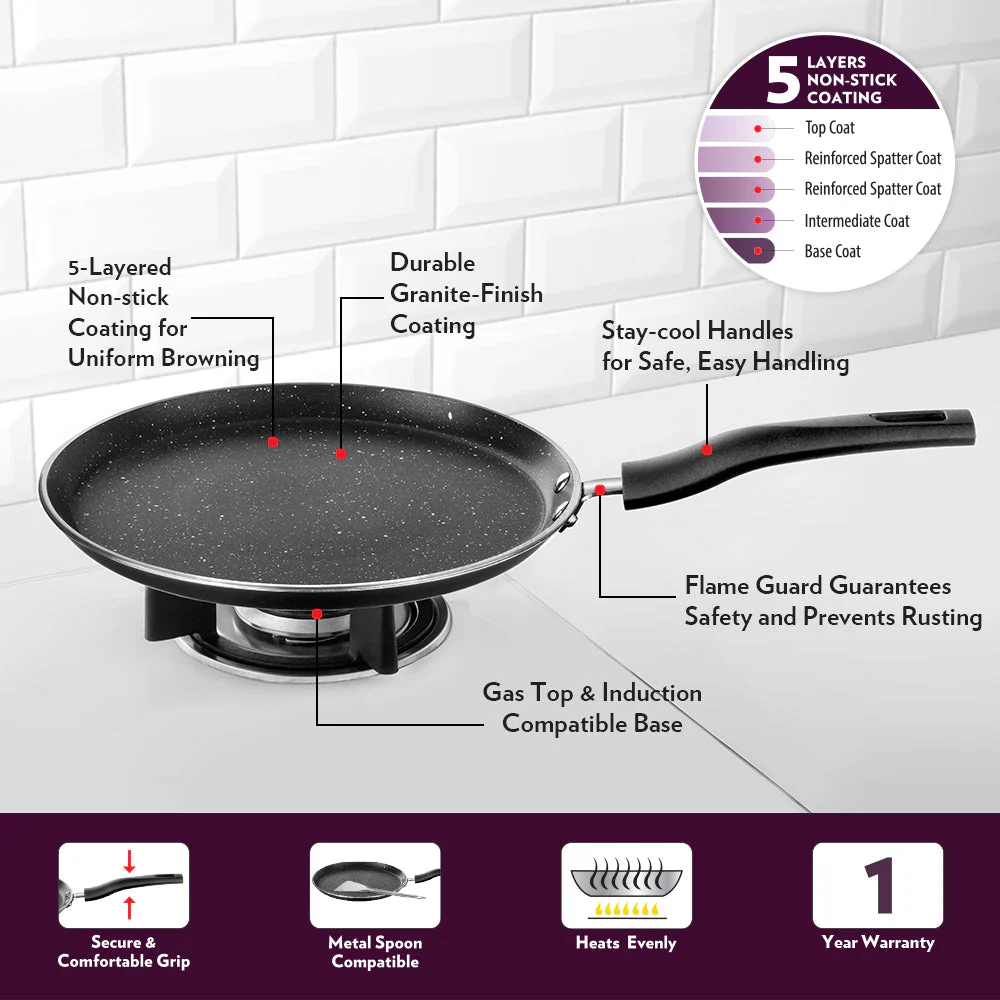 Granito Nonstick Flat Tawa - Image 4