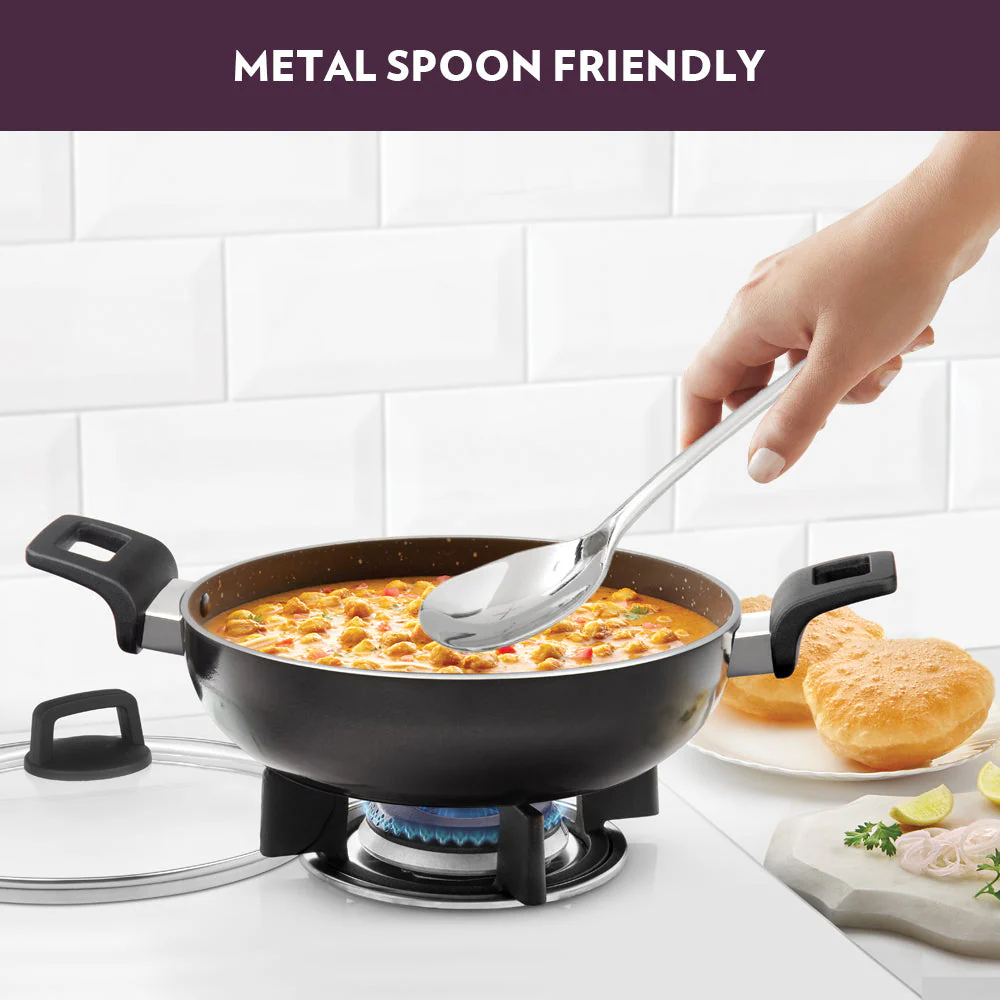 Granito Nonstick Kadhai with Lid - Image 5