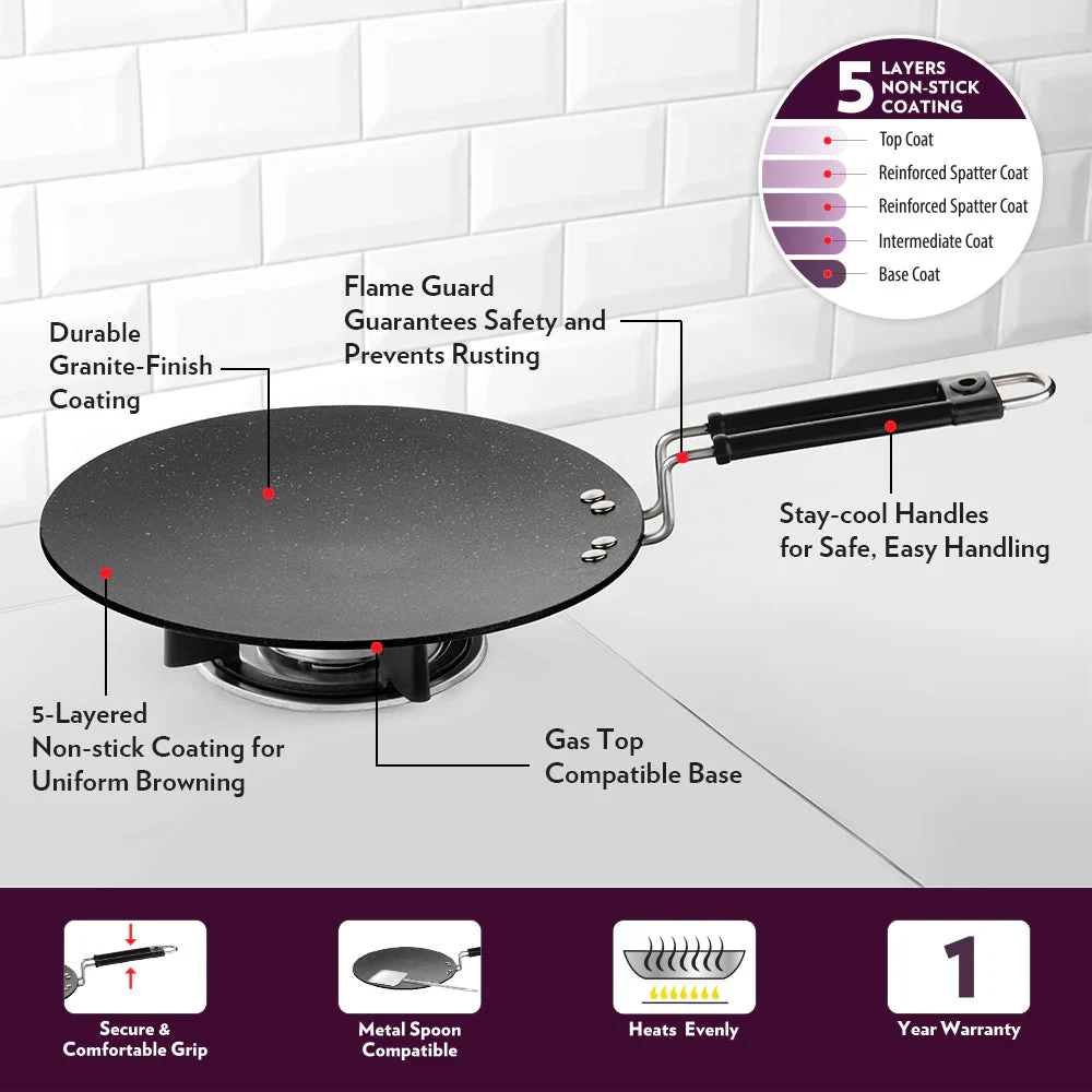Granito Nonstick Concave Tawa - Image 4