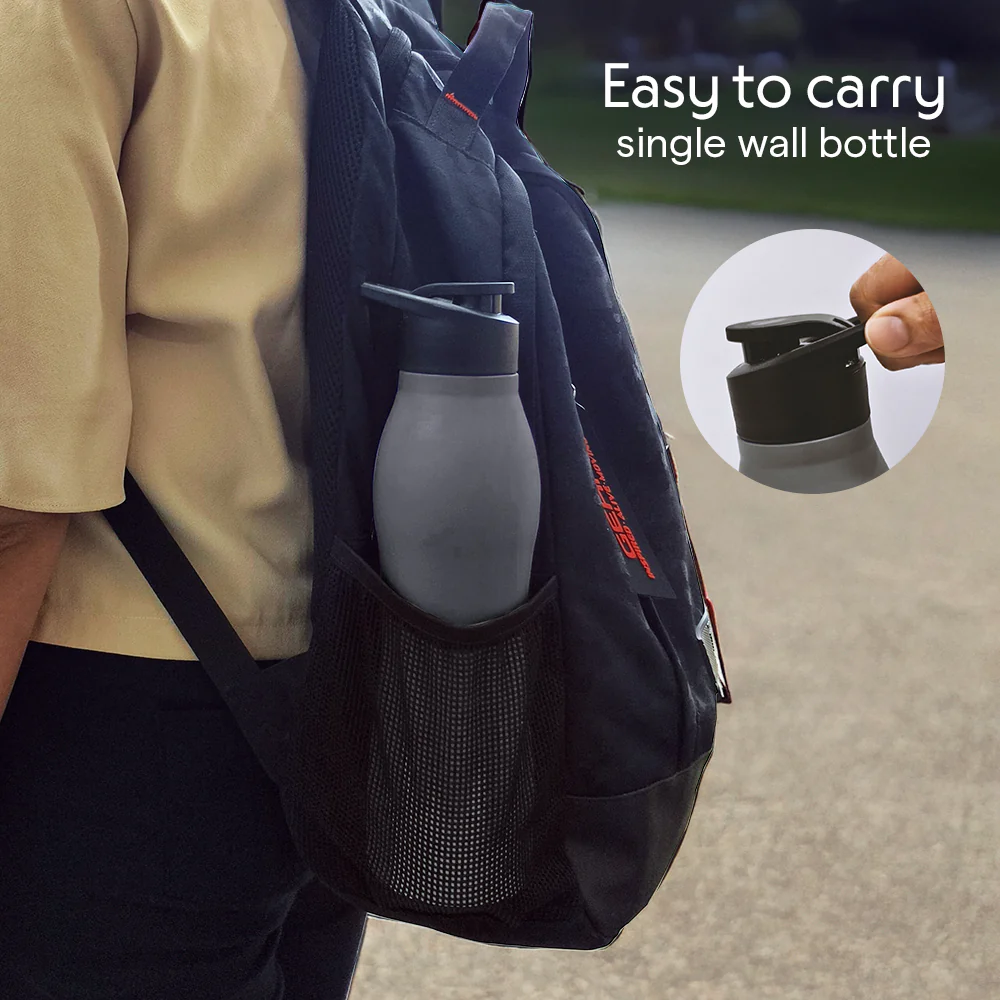GripGo Single Wall Bottle, Grey - Image 6