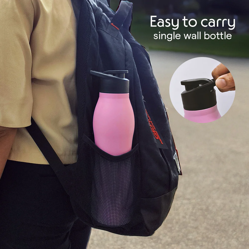 GripGo Single Wall Bottle, Pink - Image 6