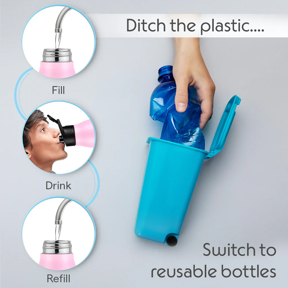 GripGo Single Wall Bottle, Pink - Image 7