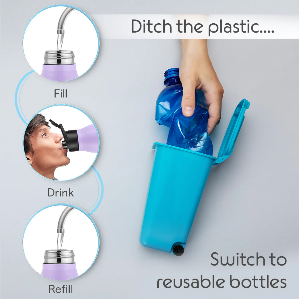 GripGo Single Wall Bottle, Purple - Image 7