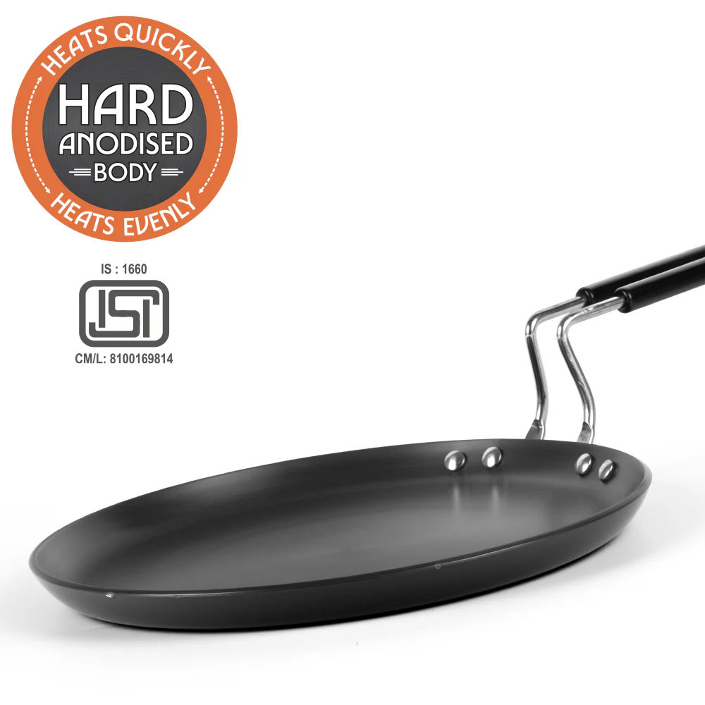Hard Anodized Induction Base Flat Tawa - Image 2