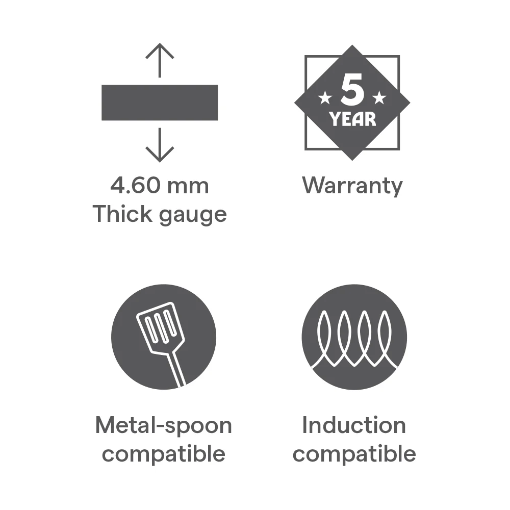Hard Anodized Induction Base Fry Pan with Glass Lid - Image 5