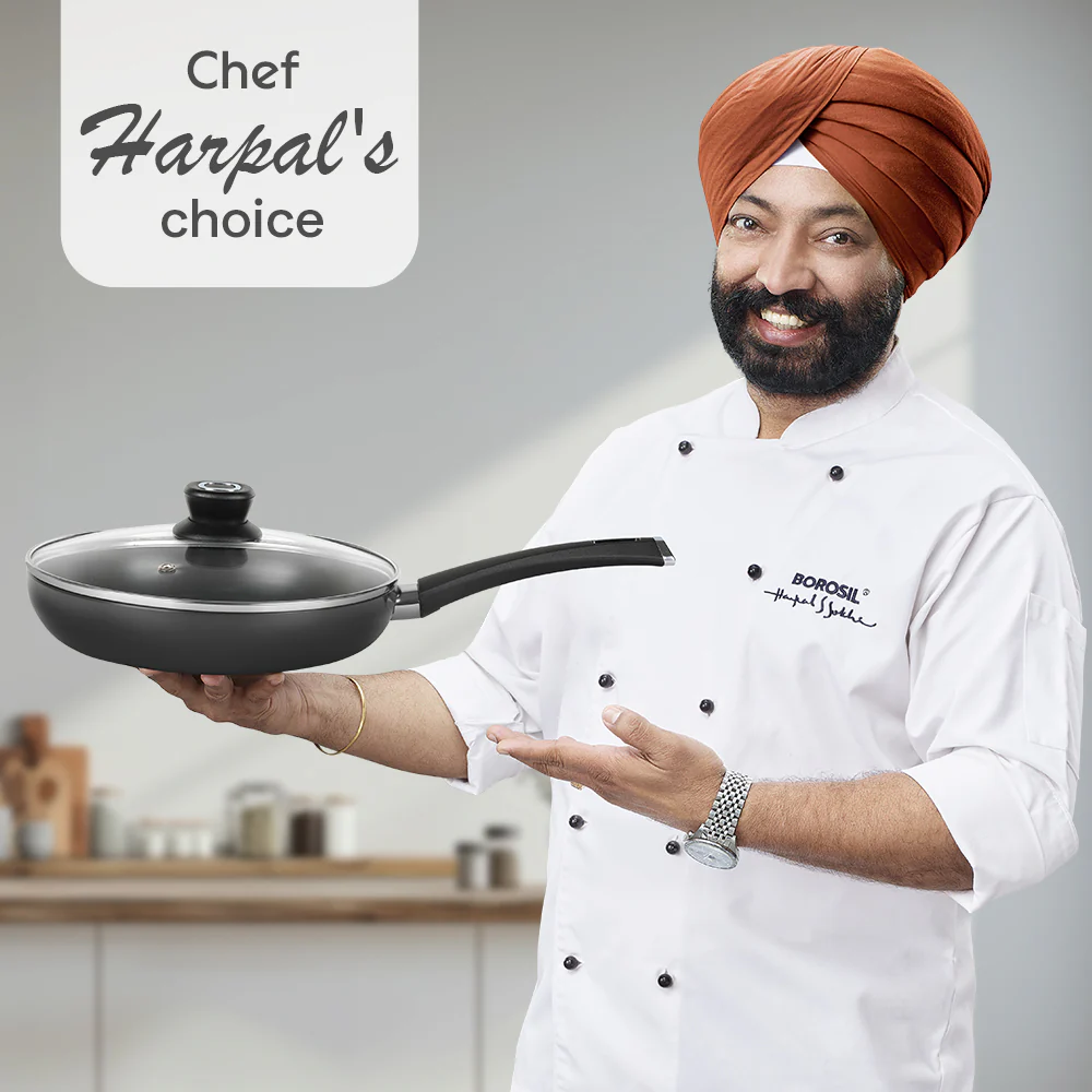 Hard Anodized Induction Base Fry Pan with Glass Lid - Image 8