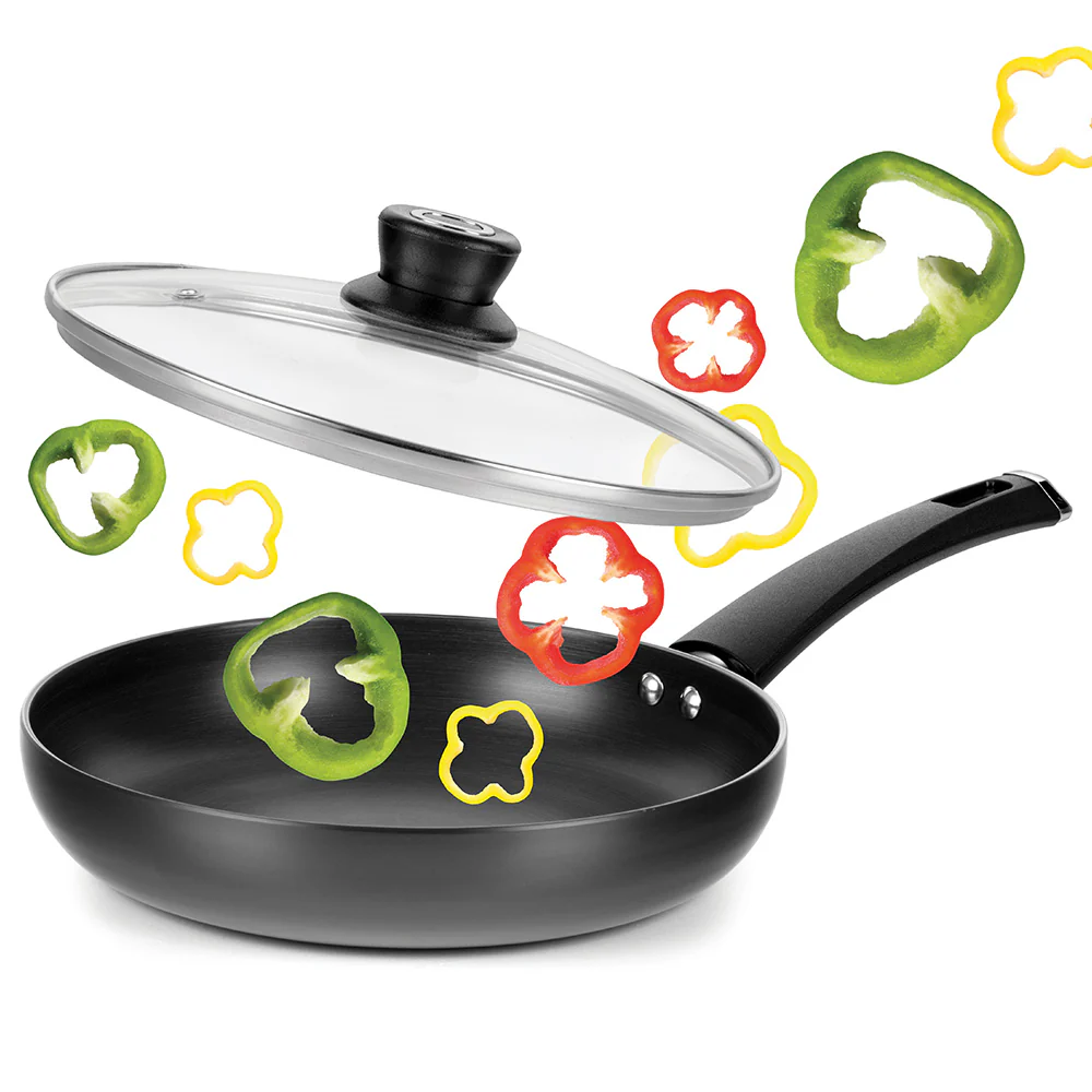 Hard Anodized Induction Base Fry Pan with Glass Lid - Image 4