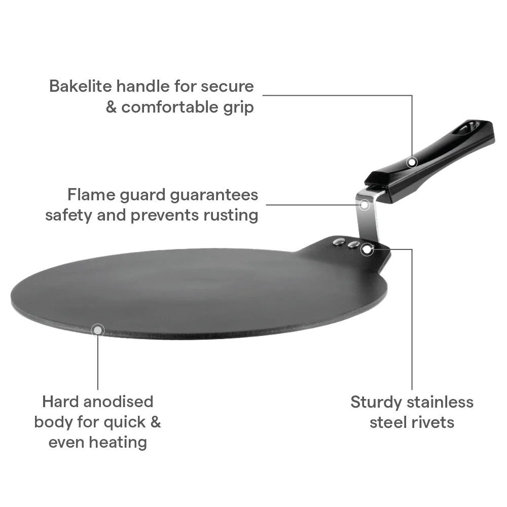 Hard Anodized Induction Base Nonstick Dosa Tawa - Image 7