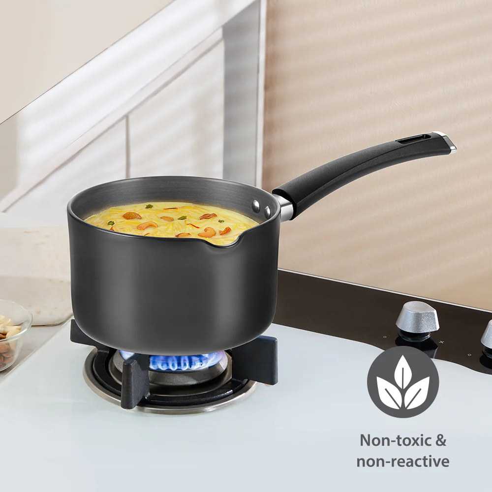 Hard Anodized Induction Base Spout Sauce Pan - Image 6