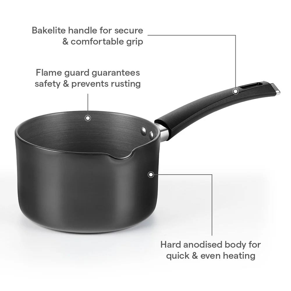 Hard Anodized Induction Base Spout Sauce Pan - Image 7