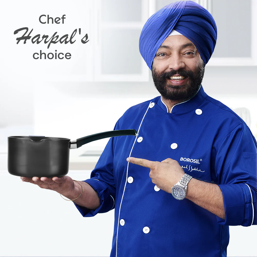 Hard Anodized Induction Base Spout Sauce Pan - Image 8