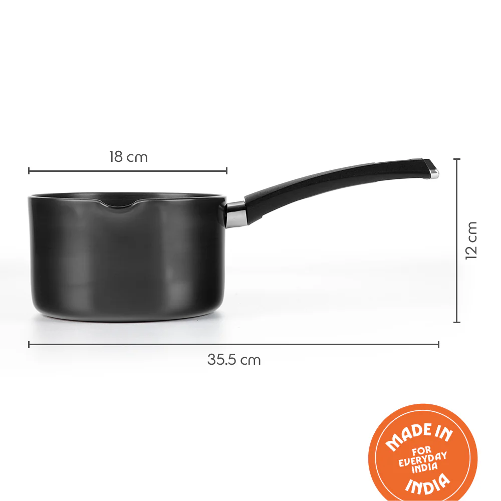 Hard Anodized Induction Base Spout Sauce Pan - Image 3