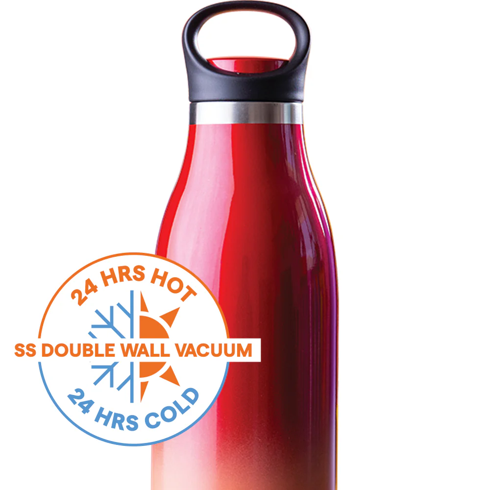 Colour Crush Double Wall Bottle, Red - Image 2