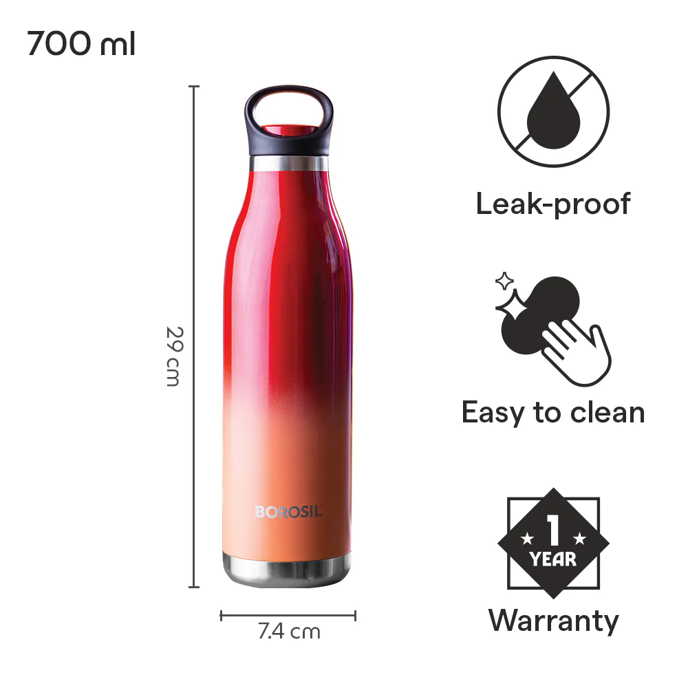 Colour Crush Double Wall Bottle, Red - Image 3