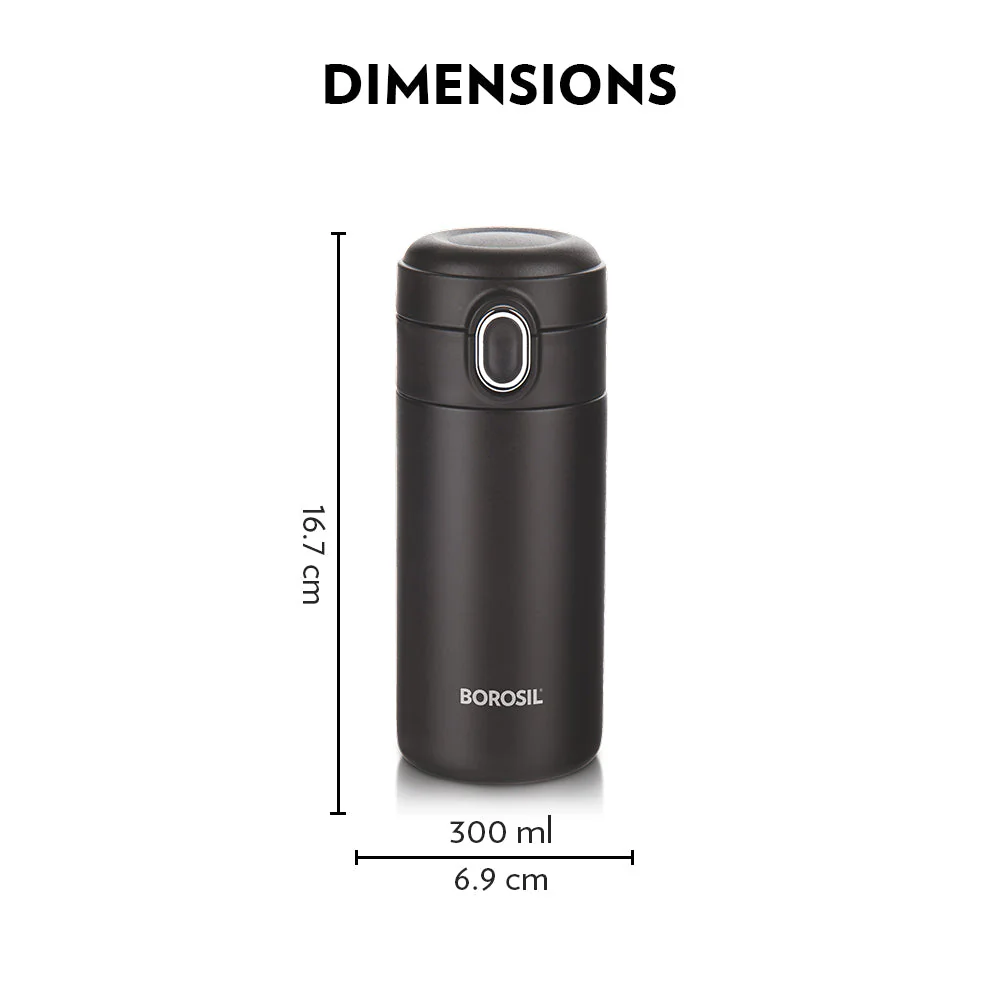 Thermo Flask Traveller Double Wall Mug, Black - Image 3