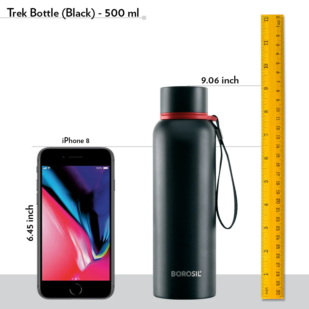 Borosil Trek Black Personalise, 500ml - Image 2
