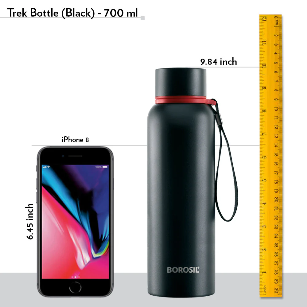 Personalised Trek Double Wall Bottle, Black - Image 2