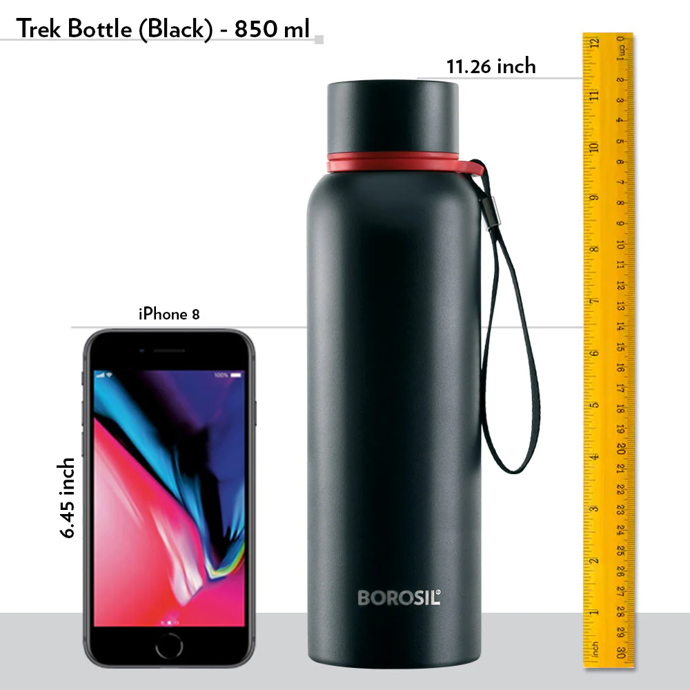 Personalised Trek Double Wall Bottle, Black - Image 2