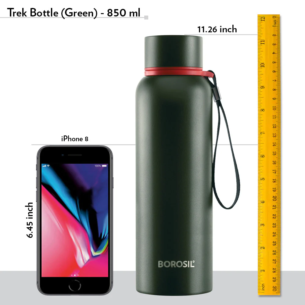 Personalised Trek Double Wall Bottle, Green - Image 2