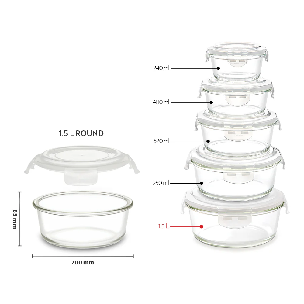 Tuff-Glass Klip n Store, Round Container - Image 2