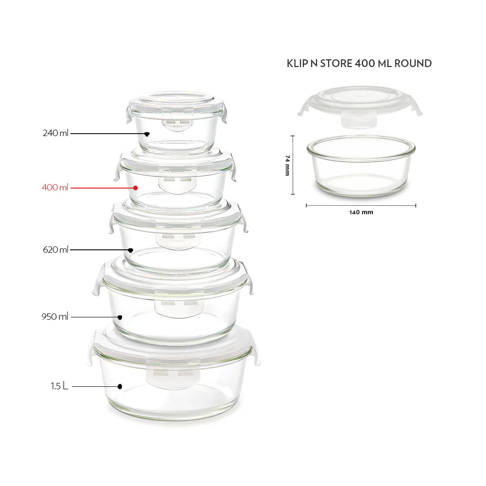Tuff-Glass Klip n Store, Round Container - Image 2