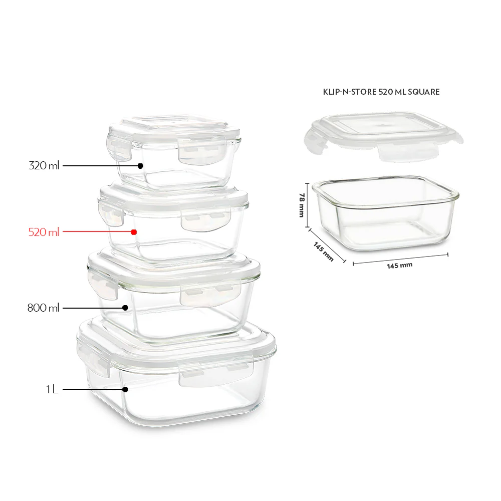Tuff-Glass Klip n Store, Square Container - Image 2