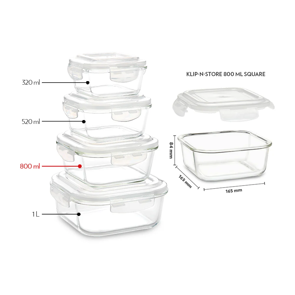Tuff-Glass Klip n Store, Square Container - Image 2