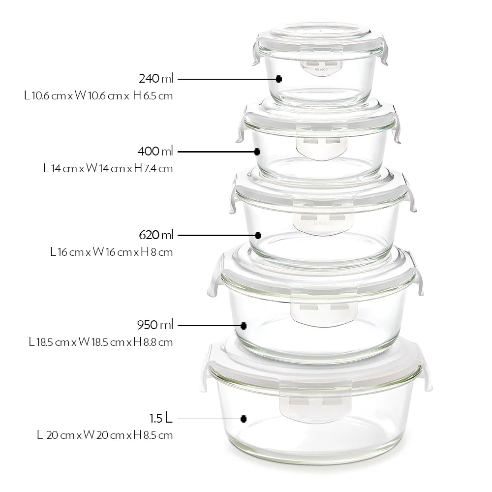 Tuff-Glass Klip n Store, Round, Set of 3, Containers - Image 9