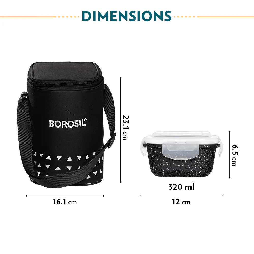 Kube Black Square Glass Lunch Box - Image 3