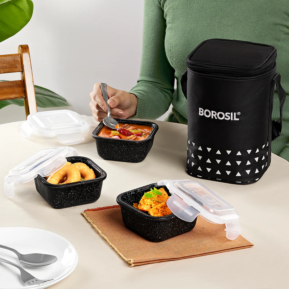 Kube Black Square Glass Lunch Box - Image 6