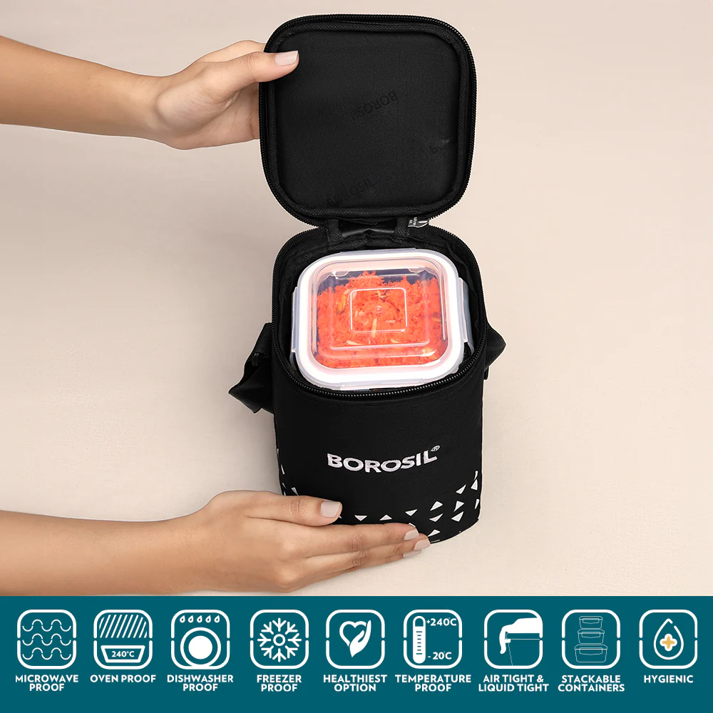 Kube Black Square Glass Lunch Box - Image 9