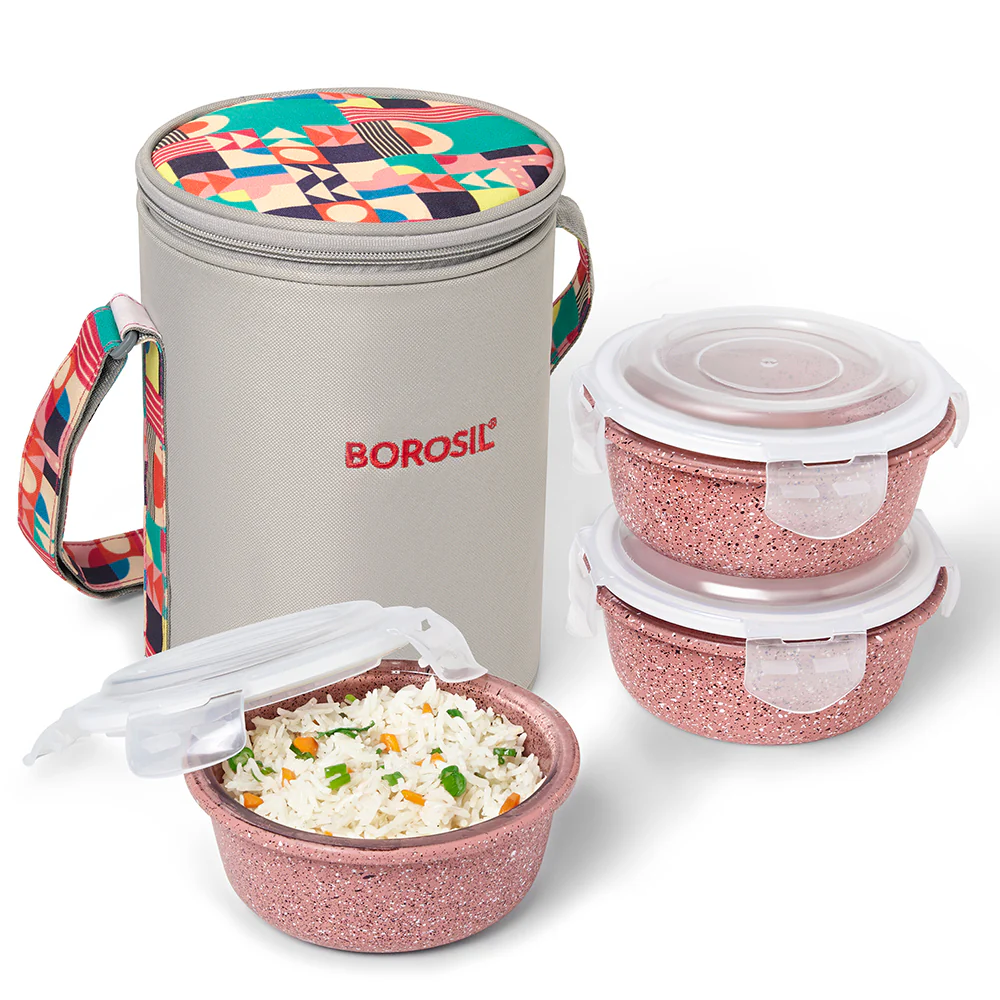 Kube Pink Round Glass Lunch Box - Image 2