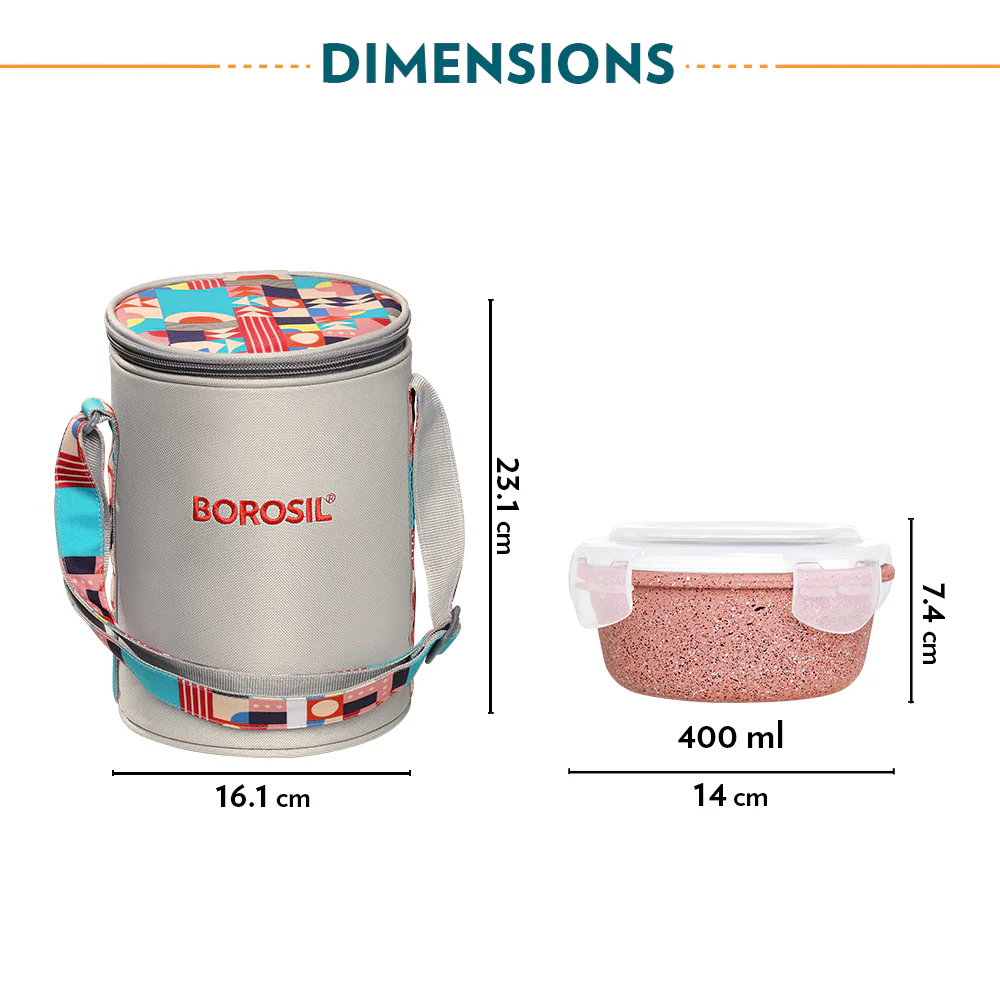 Kube Pink Round Glass Lunch Box - Image 3