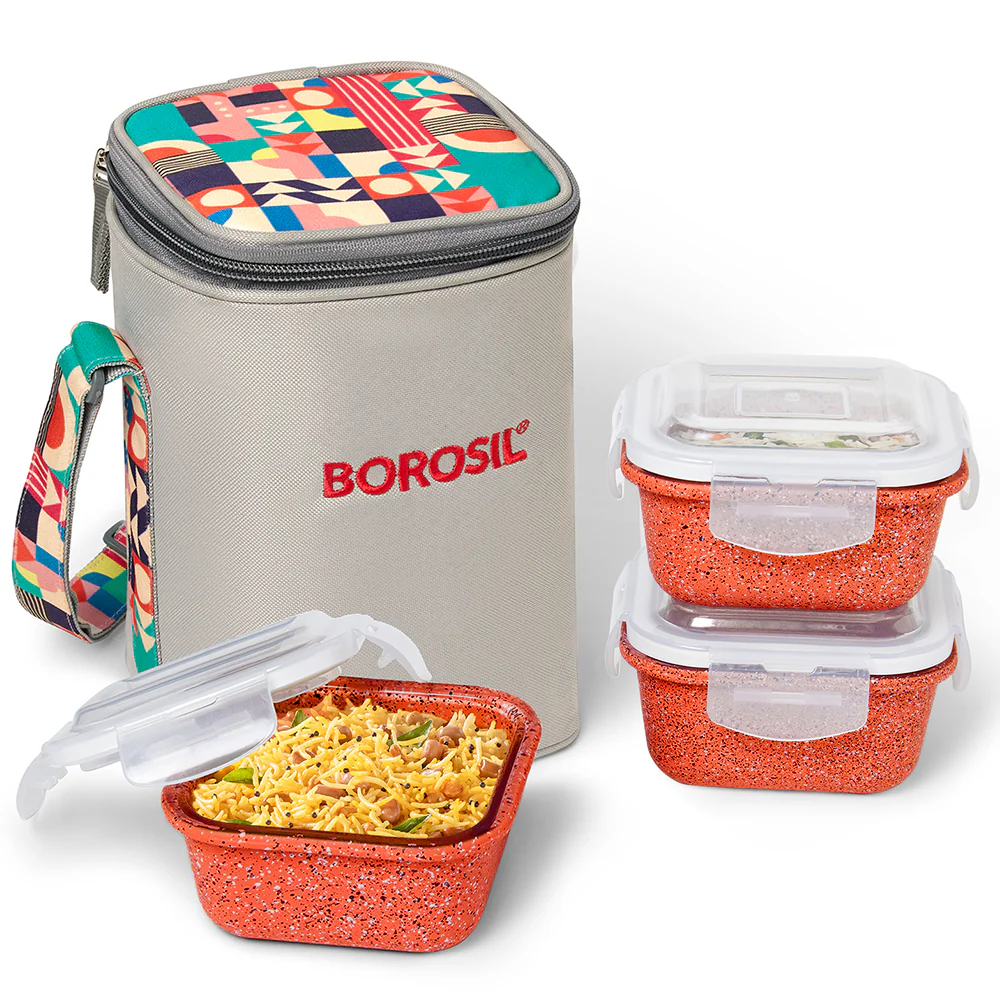 Kube Pink Square Glass Lunch Box - Image 2