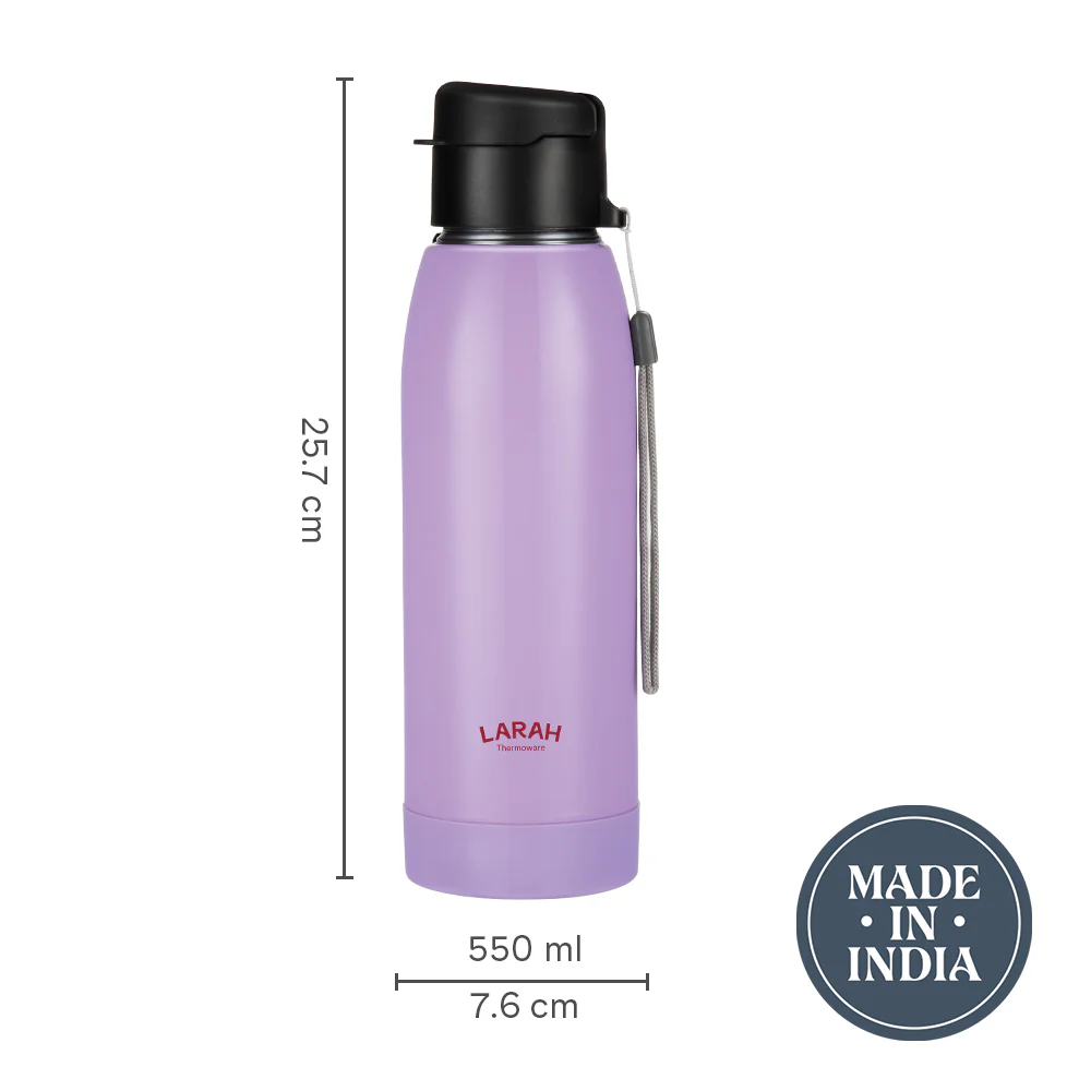 Larah Airo Round PU Thermoware Bottle, Lavender - Image 3