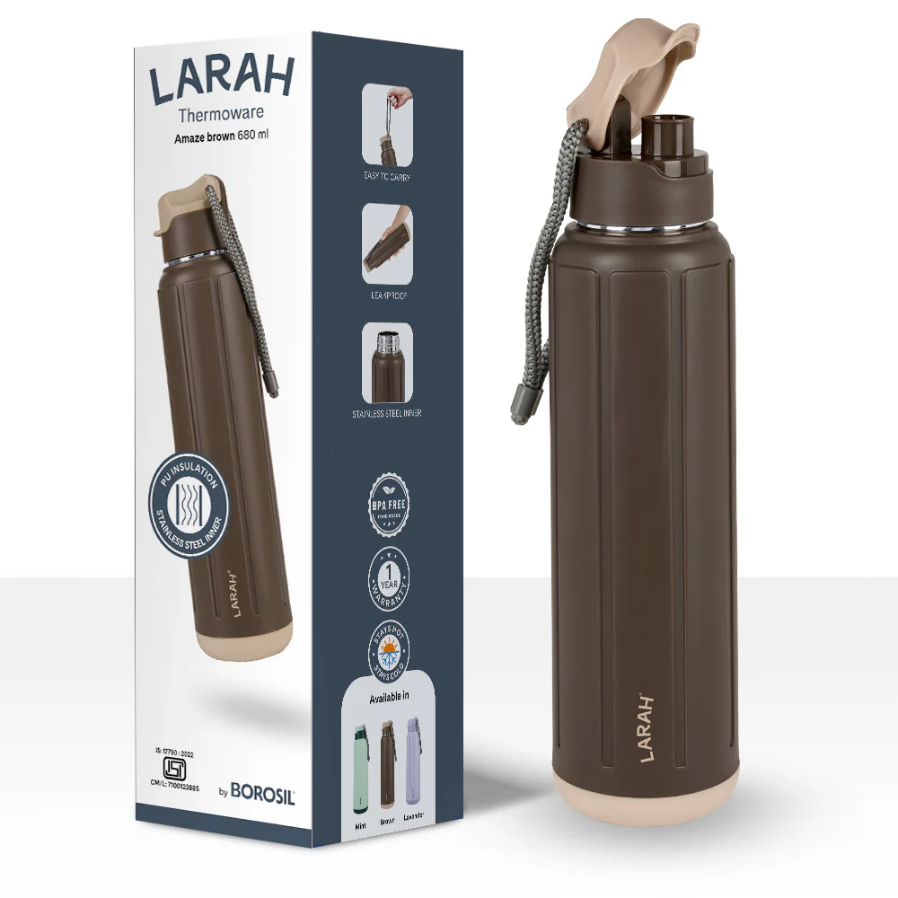 Larah Amaze Thermoware Bottle, Brown - Image 6