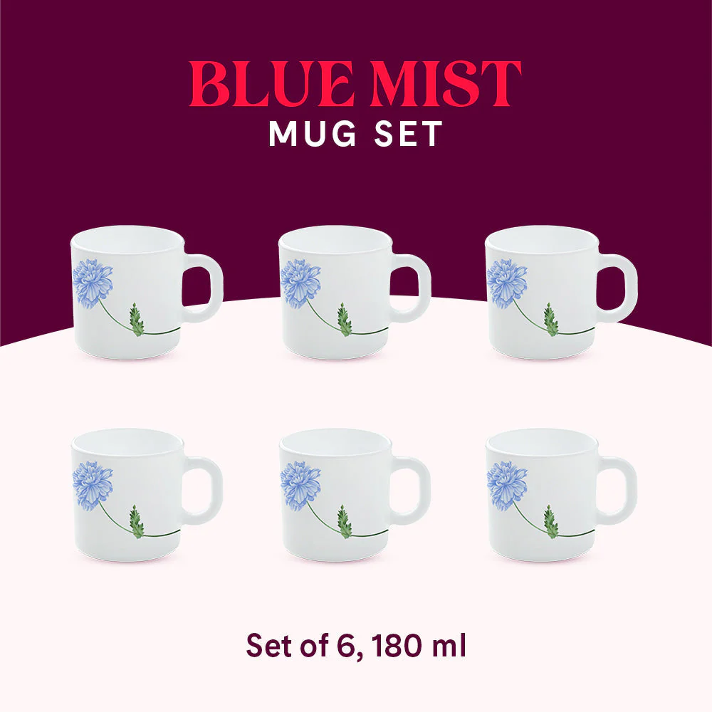 Larah Blue Mist Mug Set, 240ml x 2 - Image 9
