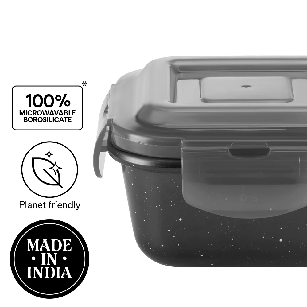 Larah Colormate Daisy Universal Lunch Box, Black - Image 4