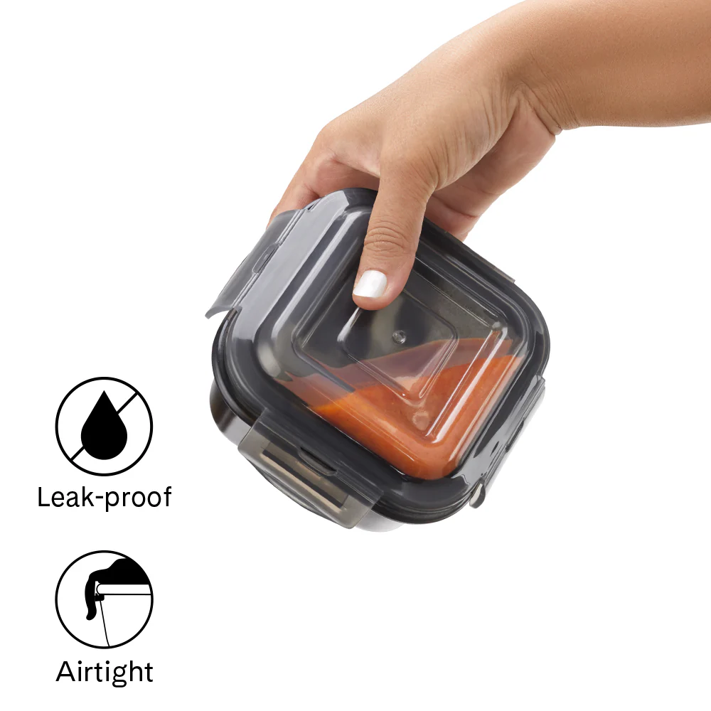 Larah Colormate Daisy Universal Lunch Box, Black - Image 5
